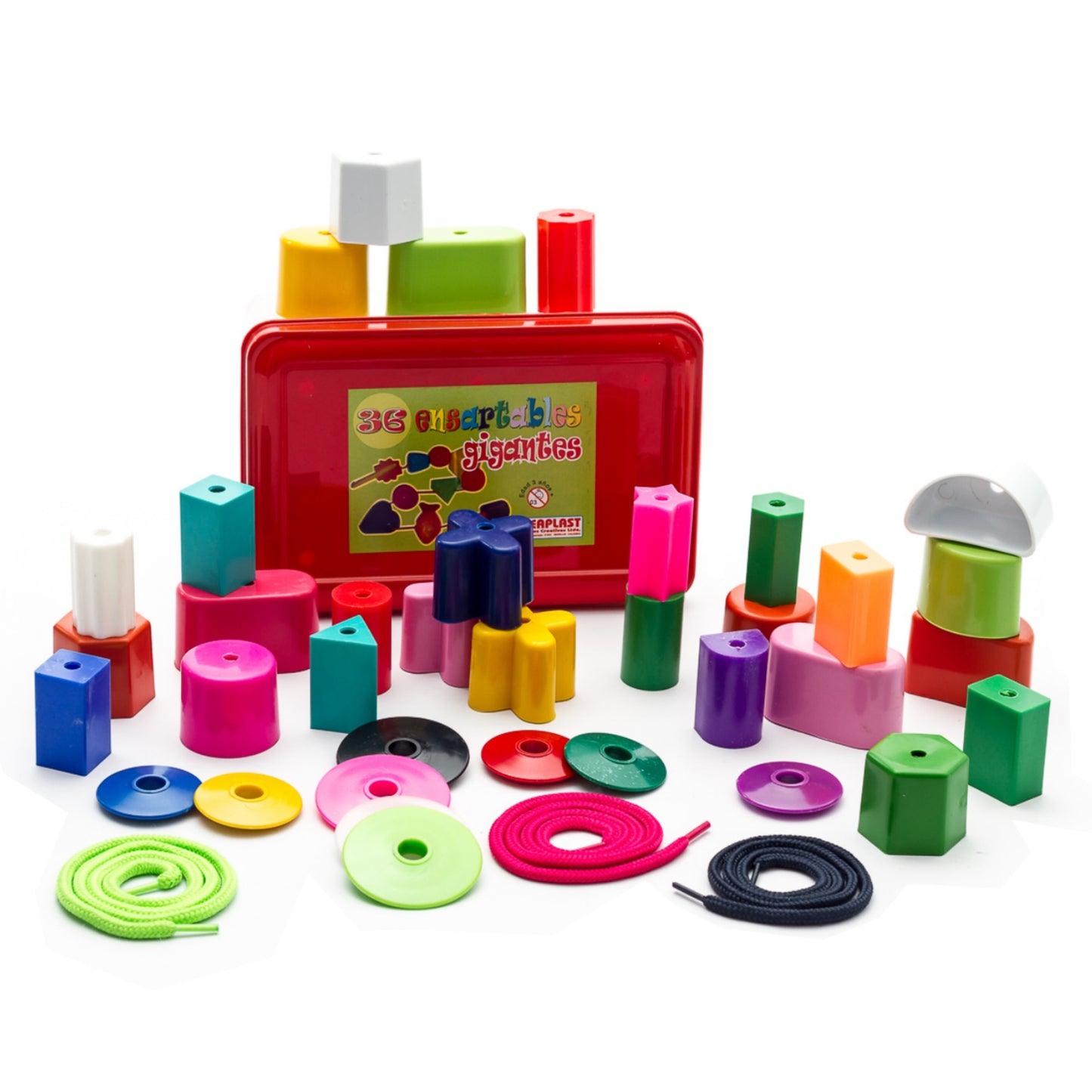 Ensartables Gigantes Caja x 36